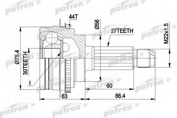 Patron PCV1084 Шарнир равных угловых скоростей (ШРУС) PCV1084: Отличная цена - Купить в Польше на 2407.PL!