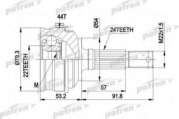 Patron PCV1159 CV joint PCV1159: Buy near me in Poland at 2407.PL - Good price!