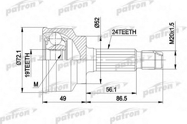 Patron PCV1171 CV joint PCV1171: Buy near me in Poland at 2407.PL - Good price!