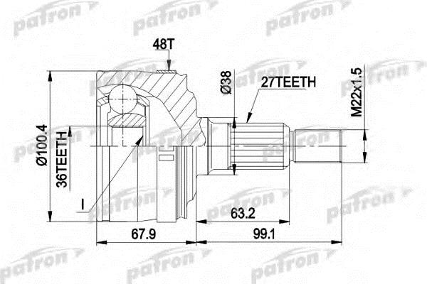 Patron PCV1373 Шарнир равных угловых скоростей (ШРУС) PCV1373: Отличная цена - Купить в Польше на 2407.PL!