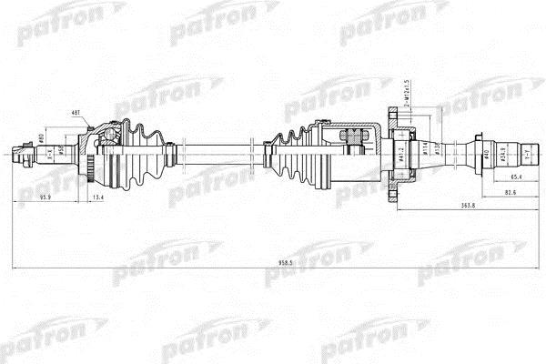 Patron PDS9106 Drive shaft PDS9106: Buy near me in Poland at 2407.PL - Good price!