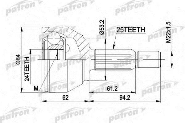 Patron PCV1511 Шарнир равных угловых скоростей (ШРУС) PCV1511: Отличная цена - Купить в Польше на 2407.PL!