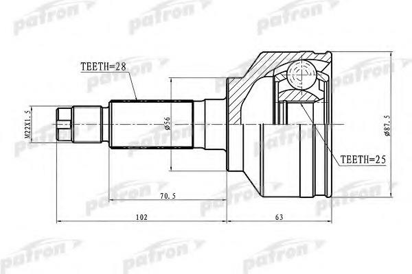 Patron PCV1654 CV joint PCV1654: Buy near me in Poland at 2407.PL - Good price!