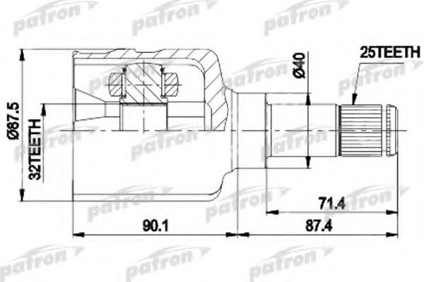 Patron PCV9536 Шарнір рівних кутових швидкостей (ШРКШ) PCV9536: Приваблива ціна - Купити у Польщі на 2407.PL!