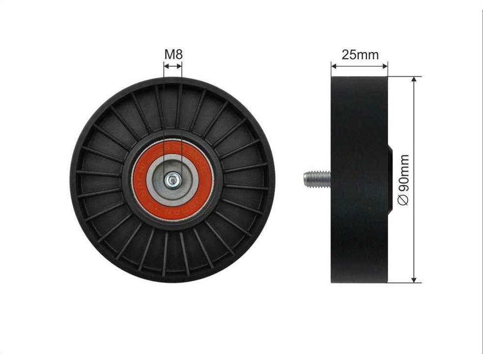Caffaro 12-18 V-ribbed belt tensioner (drive) roller 1218: Buy near me in Poland at 2407.PL - Good price!