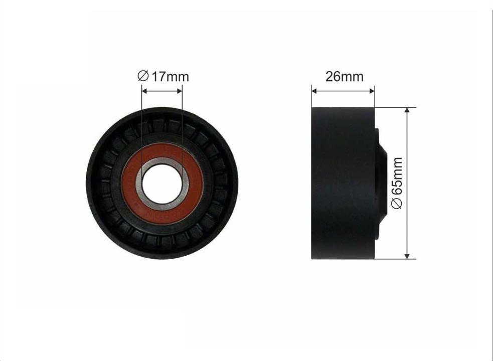 Caffaro 191-00 Ролик натяжний ременя поліклинового (приводного) 19100: Приваблива ціна - Купити у Польщі на 2407.PL!