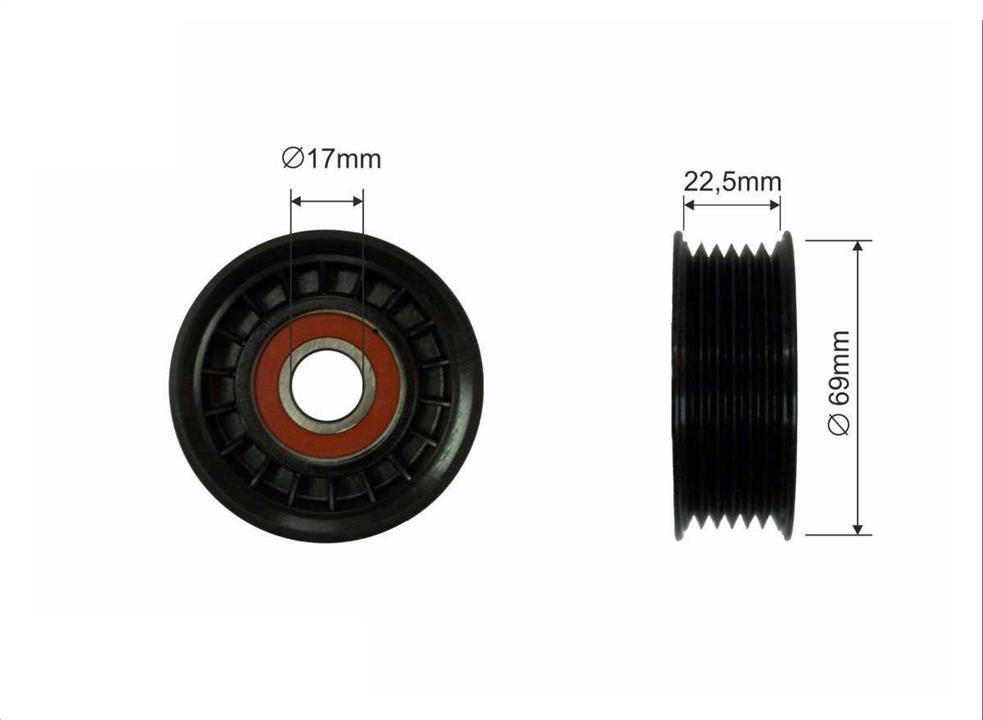 Caffaro 268-00 V-ribbed belt tensioner (drive) roller 26800: Buy near me in Poland at 2407.PL - Good price!