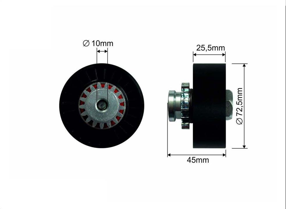 Caffaro 356-68 Ролик натяжний ременя поліклинового (приводного) 35668: Приваблива ціна - Купити у Польщі на 2407.PL!
