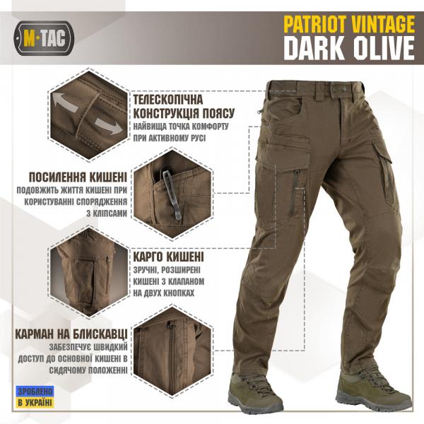 spodnie Aggressor Vintage Dark olive 42&#x2F;36 M-Tac 20440948-42&#x2F;36