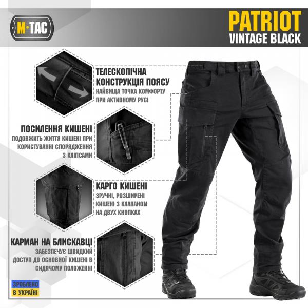 Pants Aggressor Vintage Black 40&#x2F;36 M-Tac 20440902-40&#x2F;36