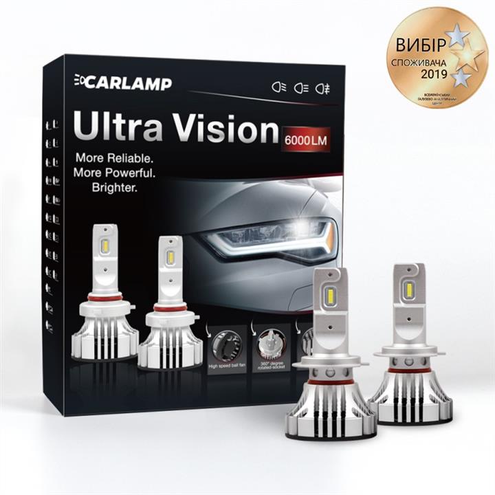 Carlamp UV7 LED bulbs kit Carlamp Ultra Vision H7 12V 36W 6500K (2 pc.) UV7: Buy near me in Poland at 2407.PL - Good price!