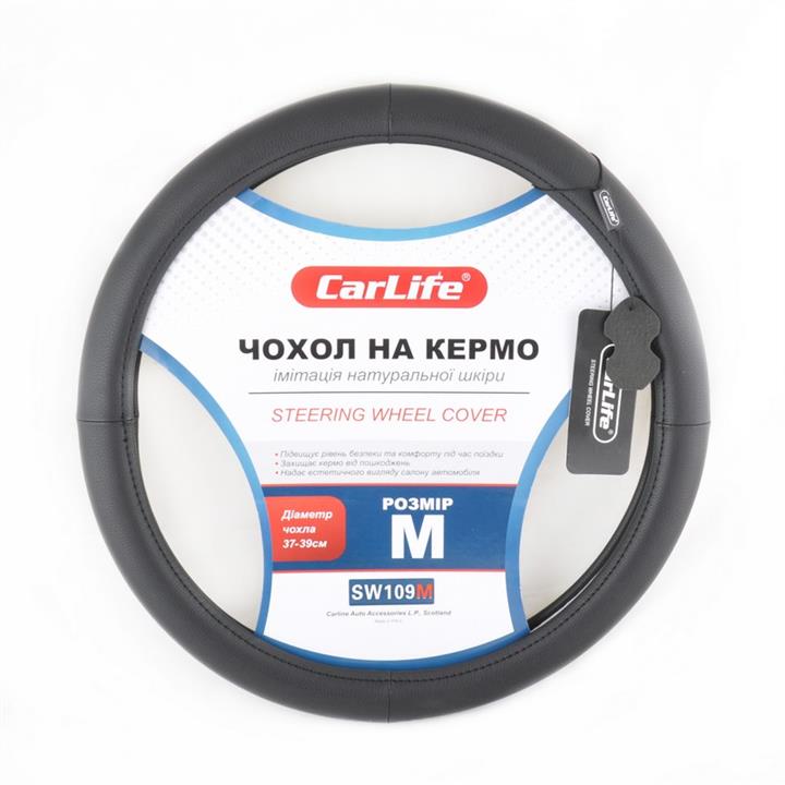 CarLife SW109M Steering wheel coverl M (37-39cm) black SW109M: Buy near me in Poland at 2407.PL - Good price!