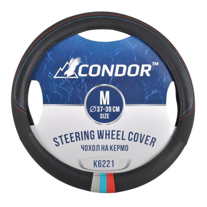 Condor K6221 Steering wheel coverl M (37-39cm) black K6221: Buy near me in Poland at 2407.PL - Good price!