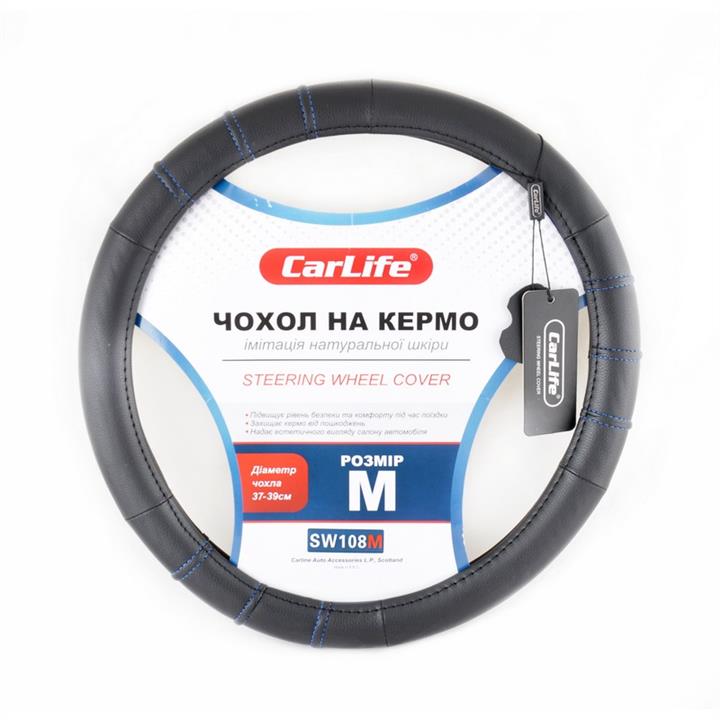 CarLife SW108M Steering wheel coverl M (37-39cm) black SW108M: Buy near me in Poland at 2407.PL - Good price!