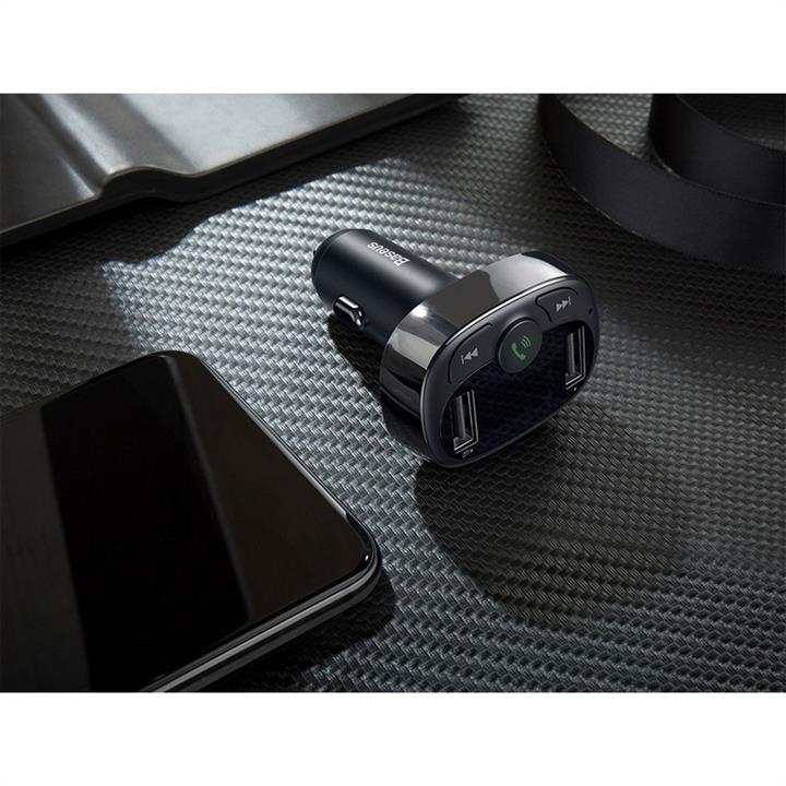 Baseus Ładowarka USB do samochodów Baseus T typed Bluetooth MP3 charger with car holder (Standard edition) Black – cena