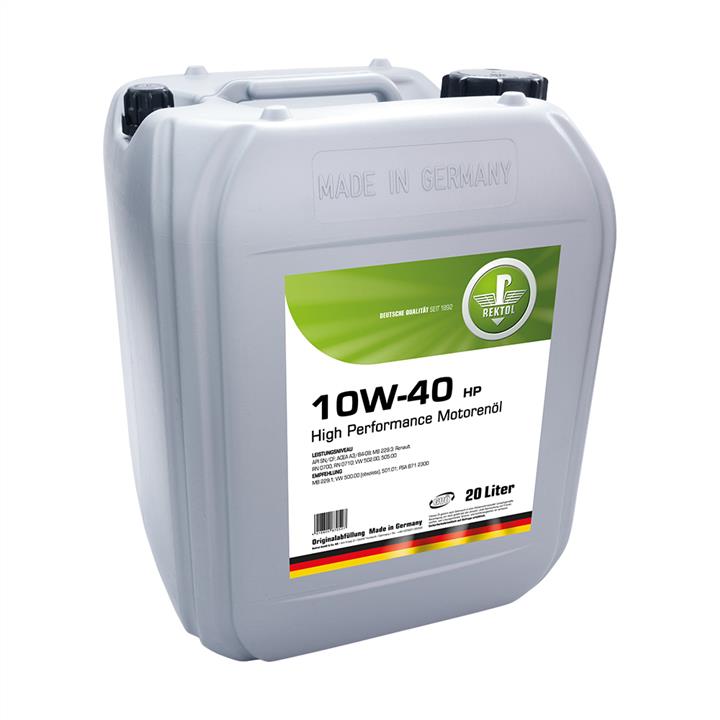 Rektol 133104120 Engine oil Rektol HP 10W-40, 20L 133104120: Buy near me at 2407.PL in Poland at an Affordable price!