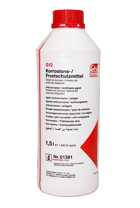 febi 01381 Antifreeze concentrate G12 ANTIFREEZE, red, 1.5 l 01381: Buy near me at 2407.PL in Poland at an Affordable price!