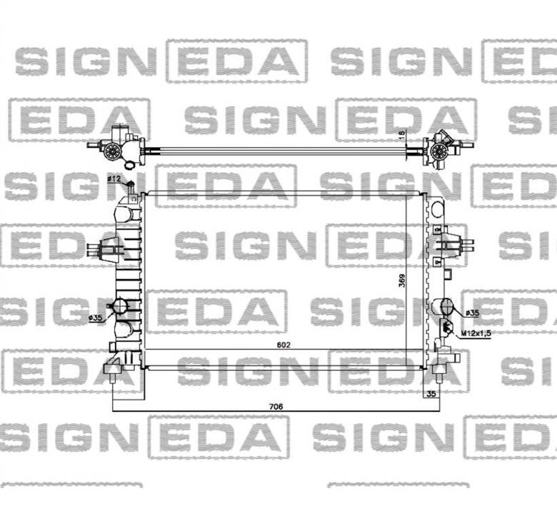 Signeda RA63028Q Radiator, engine cooling RA63028Q: Buy near me at 2407.PL in Poland at an Affordable price!