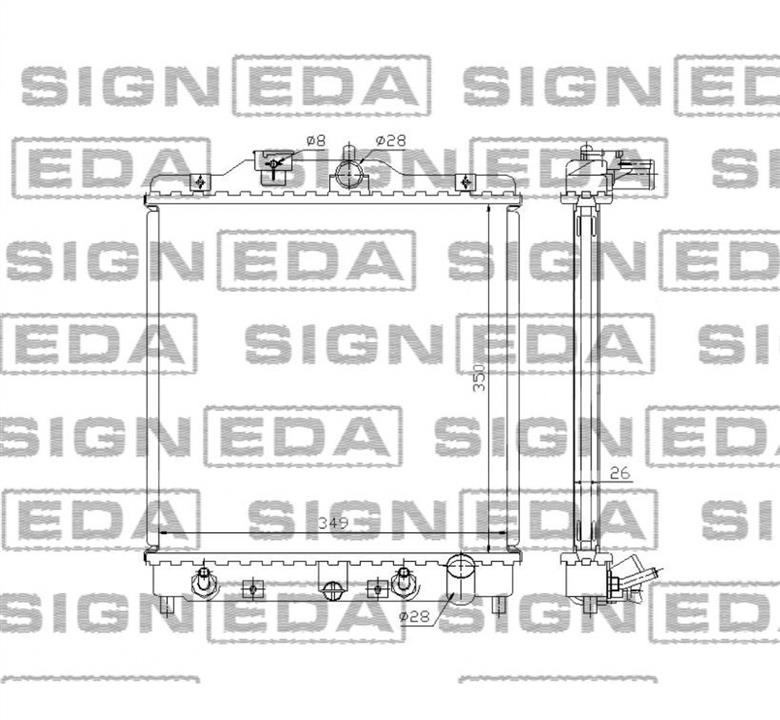 Signeda RA63308A Radiator, engine cooling RA63308A: Buy near me in Poland at 2407.PL - Good price!