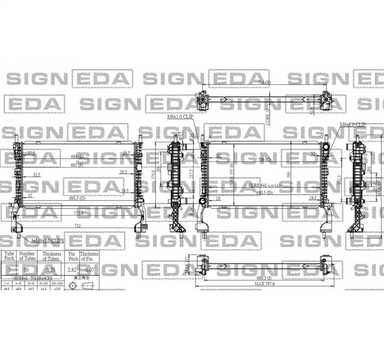 Signeda RAFD37162A Radiator, engine cooling RAFD37162A: Buy near me in Poland at 2407.PL - Good price!