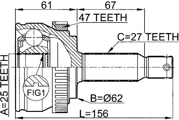 Jikiu JC11010 CV joint JC11010: Buy near me in Poland at 2407.PL - Good price!