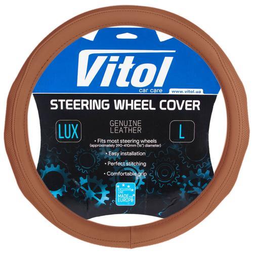 Vitol VLOD-19P009 BR M Steering wheel cover brown M (37-39cm) VLOD19P009BRM: Buy near me in Poland at 2407.PL - Good price!