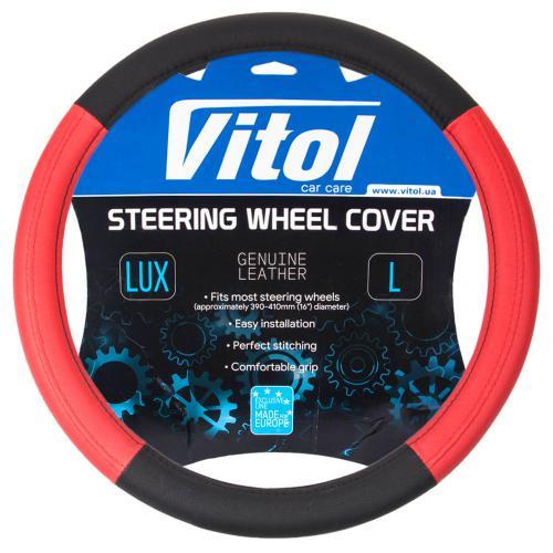 Vitol VLOD-3309 BK/RD L Steering wheel cover black/red L (39-41cm) VLOD3309BKRDL: Buy near me at 2407.PL in Poland at an Affordable price!