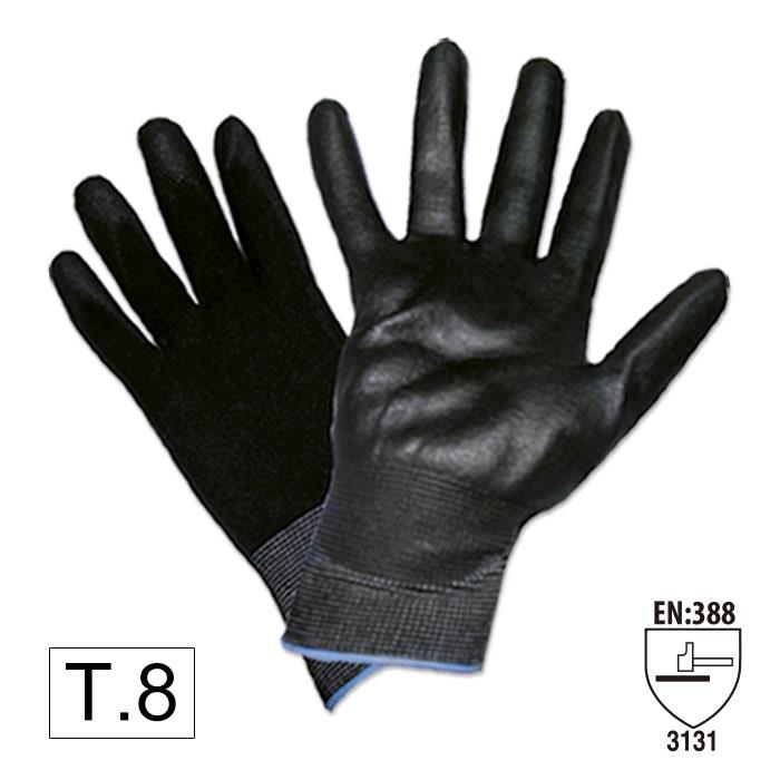 Gloves with polyurethane palm coating S (T.8) JBM 51640N
