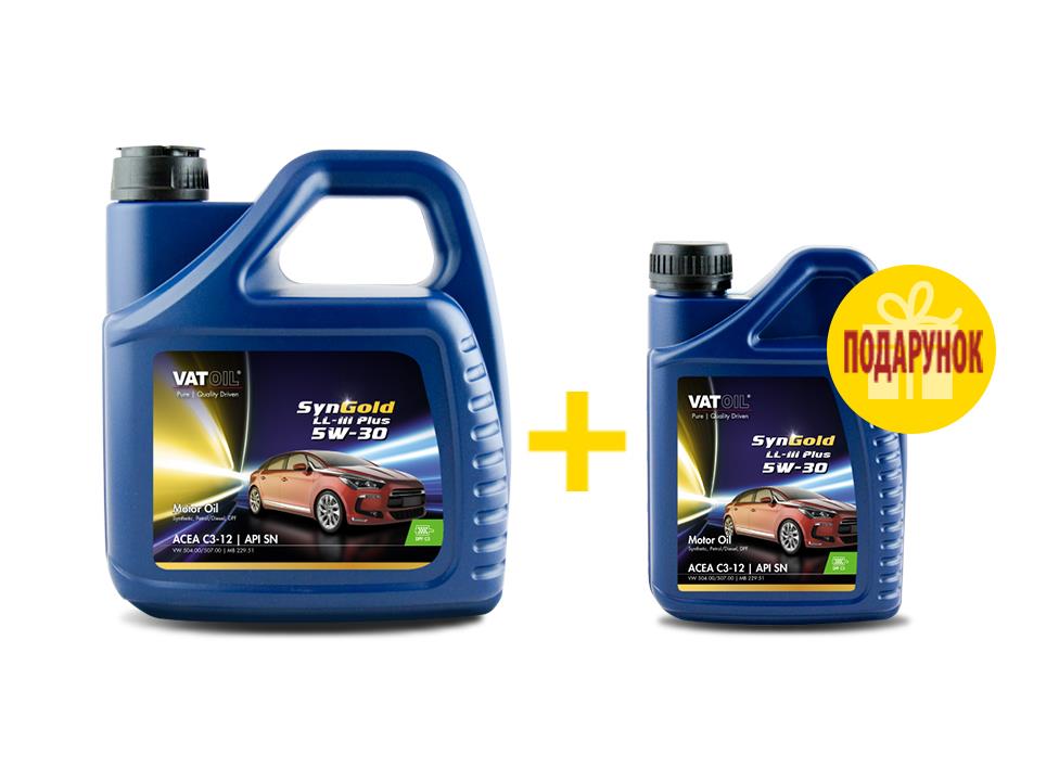 Vatoil 50227 Engine oil kit Vatoil SynGold LL-III Plus 5W-30 5L + Vatoil SynGold LL-III Plus 5W-30 1L 50227: Buy near me at 2407.PL in Poland at an Affordable price!