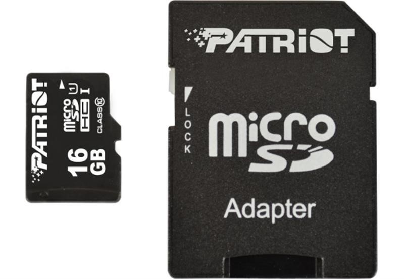 Patriot PSF16GMCSDHC10 Карта MicroSDHC (UHS-1) Patriot LX Series 16Gb class 10 (adapter SD) PSF16GMCSDHC10: Приваблива ціна - Купити у Польщі на 2407.PL!