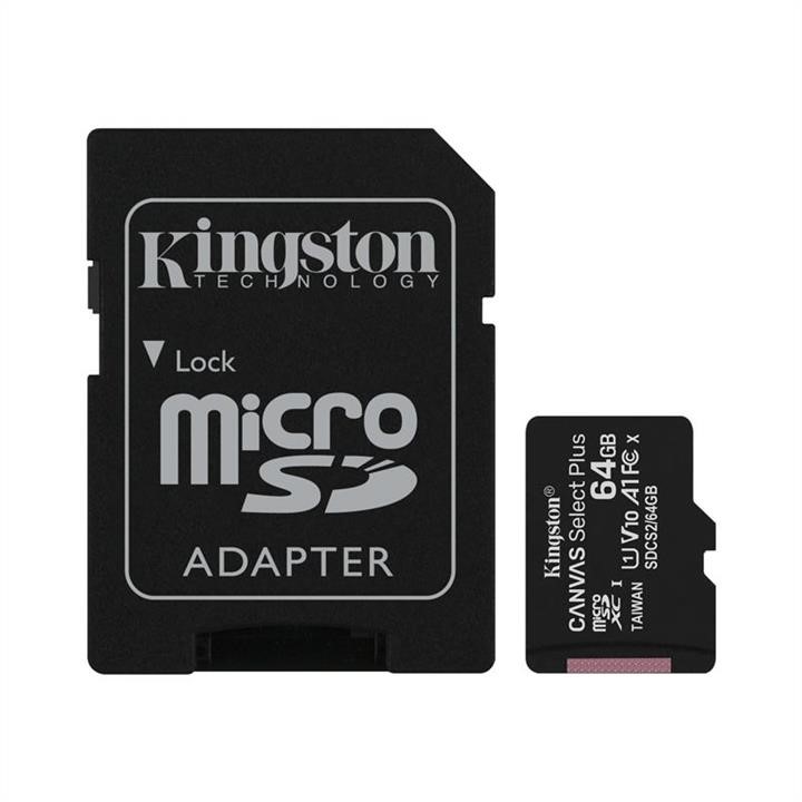Kingston SDCS2/64GB MicroSDXC (UHS-1) Kingston Canvas Select Plus 64Gb class 10 А1 (R-100MB/s) (adapter SD) SDCS264GB: Atrakcyjna cena w Polsce na 2407.PL - Zamów teraz!