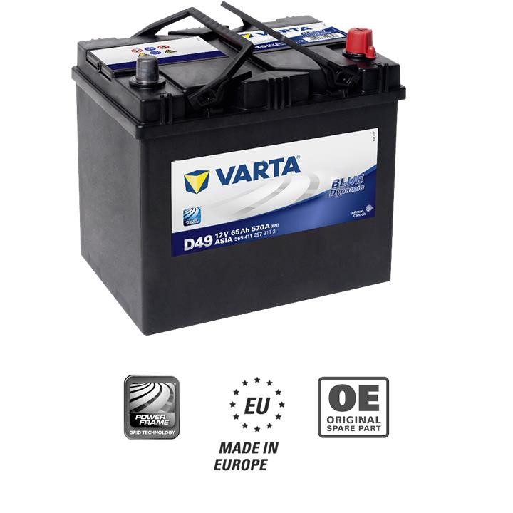 Varta 5654110573132 Battery Varta Blue Dynamic Asia Jis Types 12V 65Ah 570A (R +) 5654110573132: Buy near me in Poland at 2407.PL - Good price!