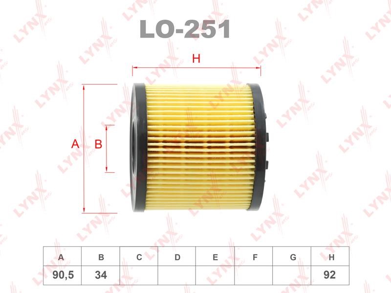 LYNXauto LO-251 Oil Filter LO251: Buy near me in Poland at 2407.PL - Good price!