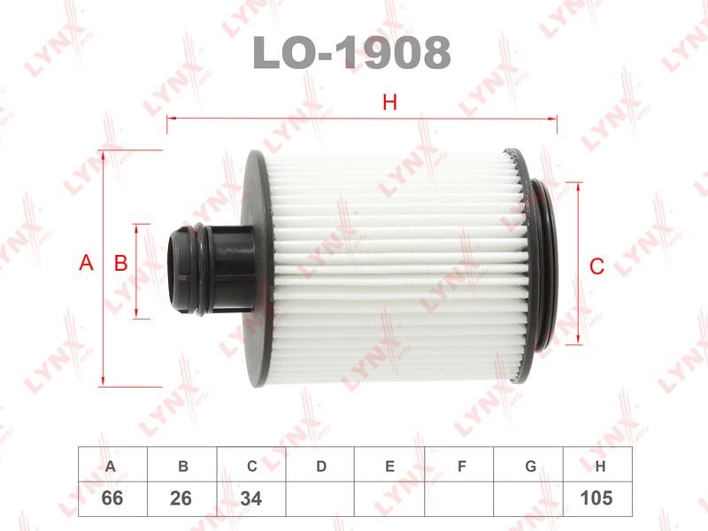 LYNXauto LO-1908 Фільтр масляний LO1908: Приваблива ціна - Купити у Польщі на 2407.PL!