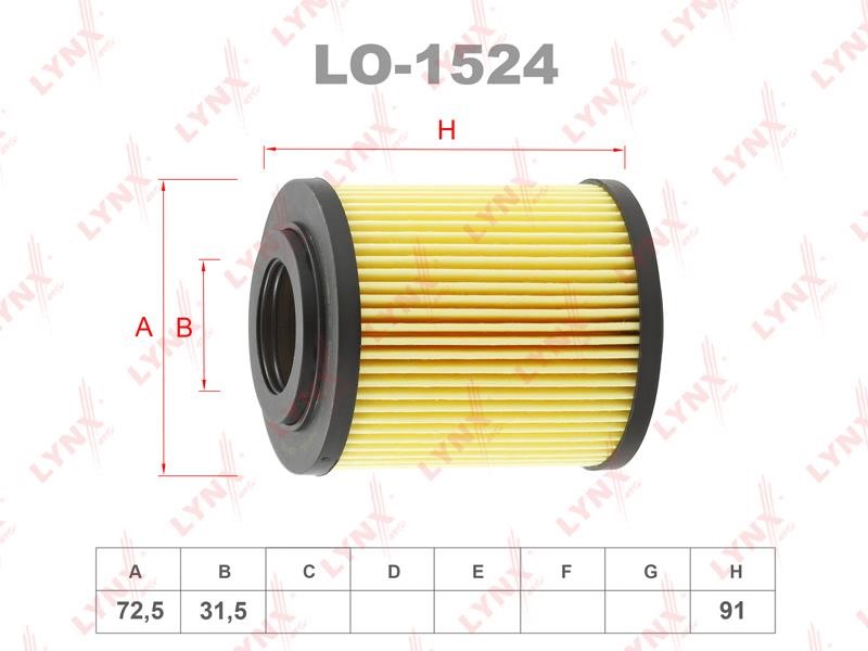 LYNXauto LO-1524 Oil Filter LO1524: Buy near me at 2407.PL in Poland at an Affordable price!