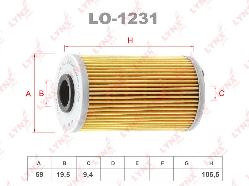 LYNXauto LO-1231 Oil Filter LO1231: Buy near me in Poland at 2407.PL - Good price!
