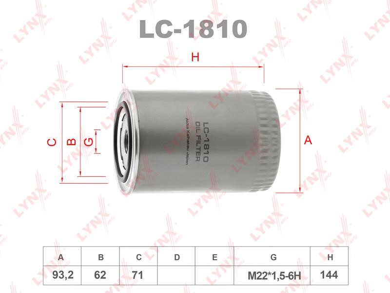 LYNXauto LC-1810 Масляный фильтр LC1810: Отличная цена - Купить в Польше на 2407.PL!