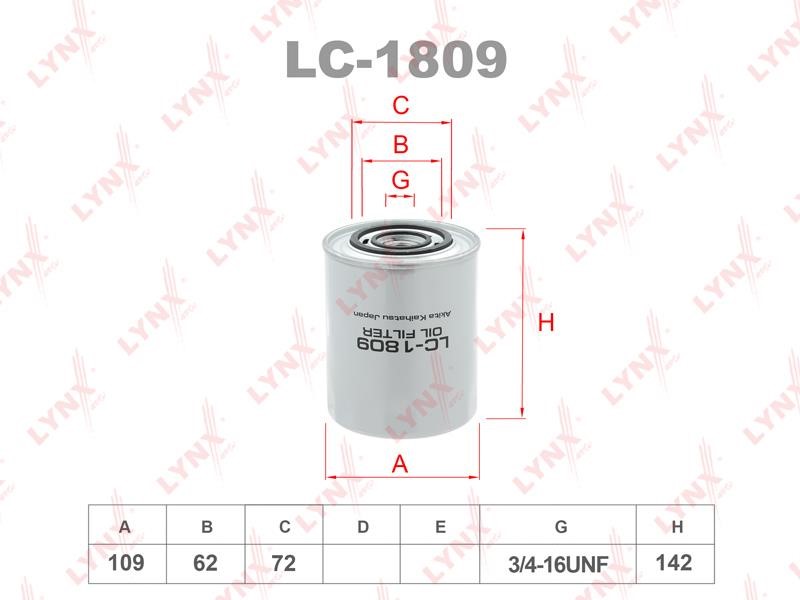 LYNXauto LC-1809 Масляный фильтр LC1809: Отличная цена - Купить в Польше на 2407.PL!