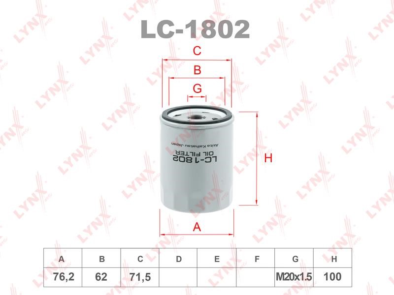 LYNXauto LC-1802 Масляный фильтр LC1802: Отличная цена - Купить в Польше на 2407.PL!