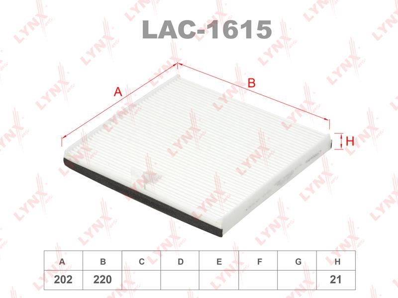 LYNXauto LAC-1615 Filter, Innenraumluft LAC1615: Kaufen Sie zu einem guten Preis in Polen bei 2407.PL!