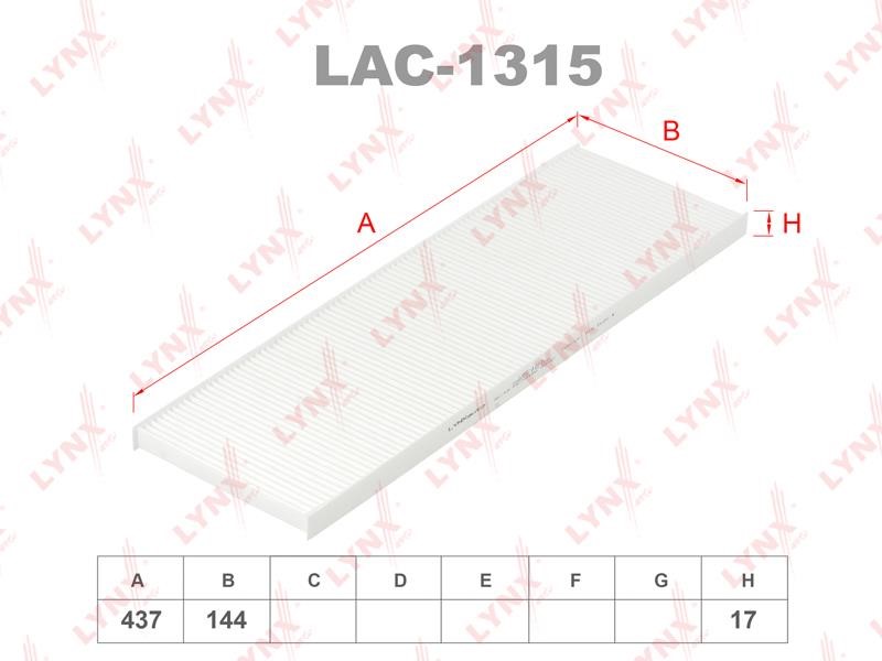 LYNXauto LAC-1315 Фільтр салону LAC1315: Приваблива ціна - Купити у Польщі на 2407.PL!