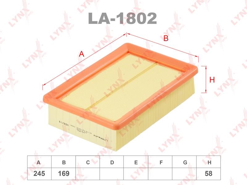 LYNXauto LA-1802 Filtr powietrza LA1802: Dobra cena w Polsce na 2407.PL - Kup Teraz!