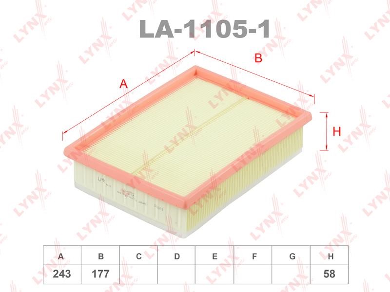 LYNXauto LA-1105-1 Повітряний фільтр LA11051: Приваблива ціна - Купити у Польщі на 2407.PL!