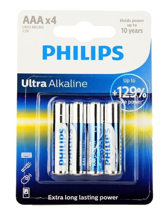 Philips LR03E4B/10 Battery Ultra Alkaline AAA, 1,5V LR03E4B10: Buy near me in Poland at 2407.PL - Good price!