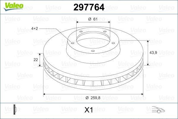 Valeo 297764 Тормозной диск передний вентилируемый 297764: Отличная цена - Купить в Польше на 2407.PL!