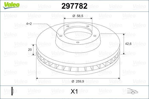 Valeo 297782 Тормозной диск передний вентилируемый 297782: Отличная цена - Купить в Польше на 2407.PL!