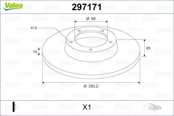 Valeo 297171 Unventilated front brake disc 297171: Buy near me in Poland at 2407.PL - Good price!