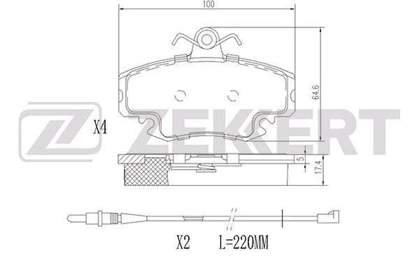 Zekkert BS-1482 Brake Pad Set, disc brake BS1482: Buy near me in Poland at 2407.PL - Good price!