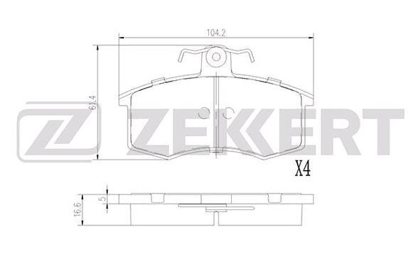 Zekkert BS1927 Brake Pad Set, disc brake BS1927: Buy near me in Poland at 2407.PL - Good price!