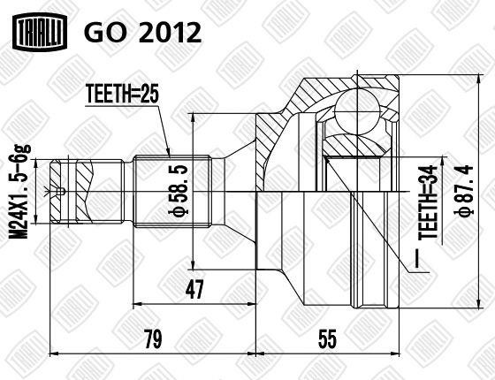 Trialli GO 2012 Gelenksatz, Antriebswelle GO2012: Kaufen Sie zu einem guten Preis in Polen bei 2407.PL!